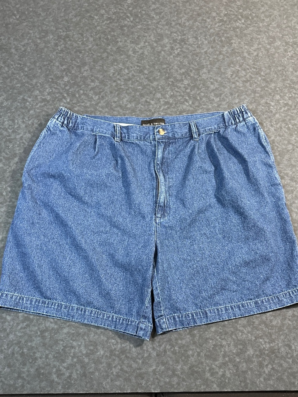 Croft & Barrow Blue Denim Pleated Jean Shorts Jorts Size 40